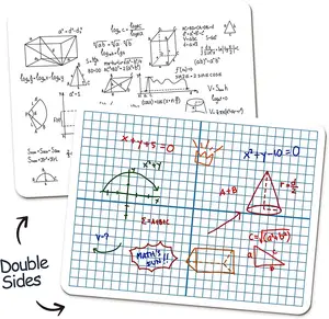 Cuadrícula de coordenadas, tablero de borrado en seco pequeño de doble cara, pizarra blanca con gráfico de eje XY de borrado en seco de escritorio para aula