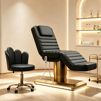 Holzmaserung Fußsteuerung LED-Basis 3-Motoren-Massage-Schönheitsliege Schönheitssalon 3-Motoren-Massageliegen Salonmöbel