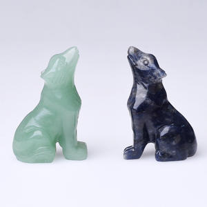 Scultura di Lupo in Cristallo Naturale, Pietra Energetica, Regalo di Natale per Decorazione Casa - Product Image 2