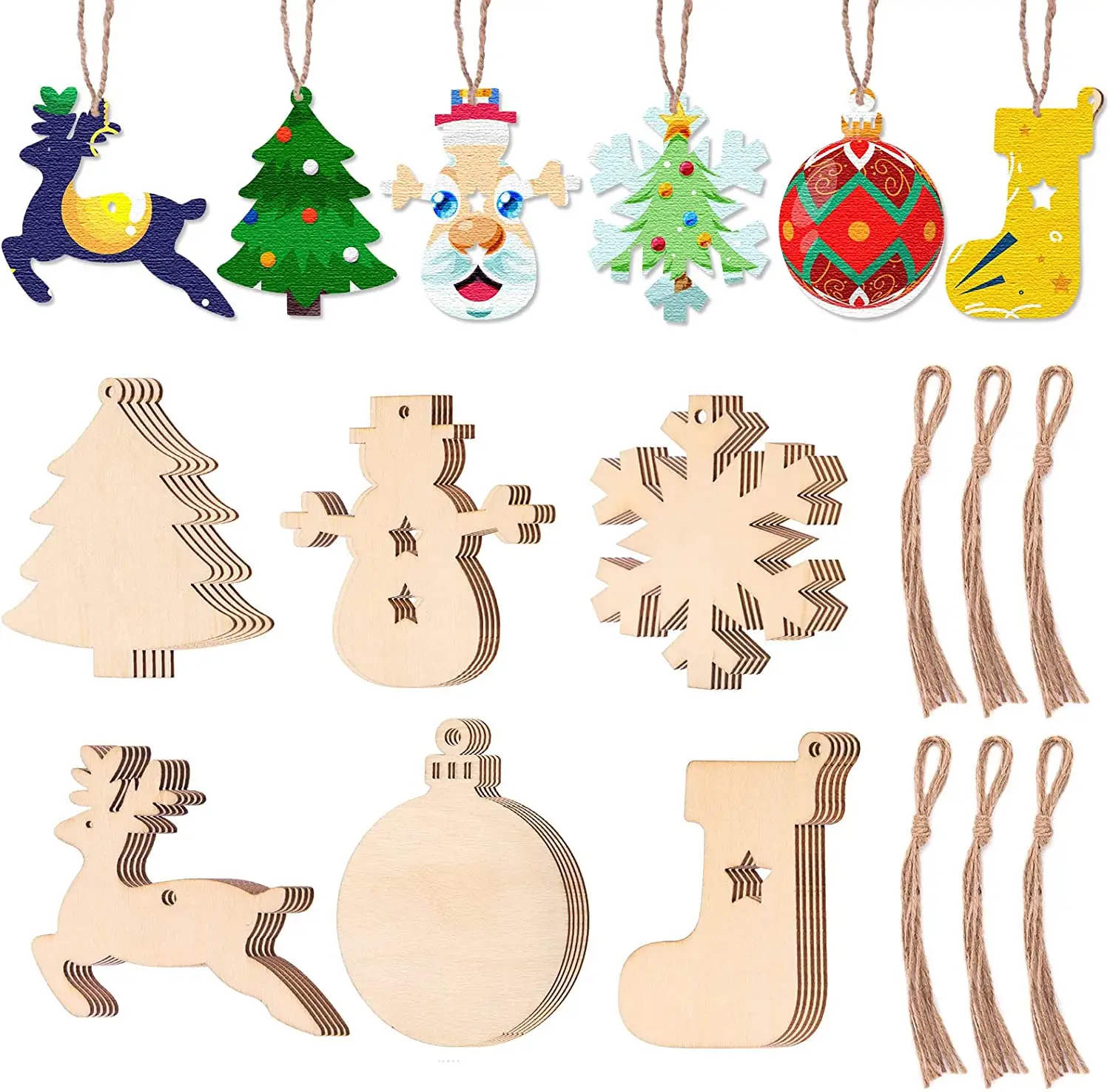 زينة عيد الميلاد, زينة عيد الميلاد مصنوعة من الخشب اللامع لتزيين عيد الميلاد والعطلات وتعليق الزينة