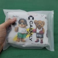 Sacs d'emballage en plastique épais personnalisés avec logo imprimé, sacs à fermeture éclair givrés pour vêtements, chaussettes, t-shirts