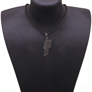 Divertido Collar con Colgante de <span class=keywords><strong>Villano</strong></span> de Cabeza Torcida, con Pedrería de Zirconia Colorida, Estilo Hip Hop, Azul, Rojo, Negro, Diseño de Personaje de Dibujos Animados de Billie Eilish - Product Image 4