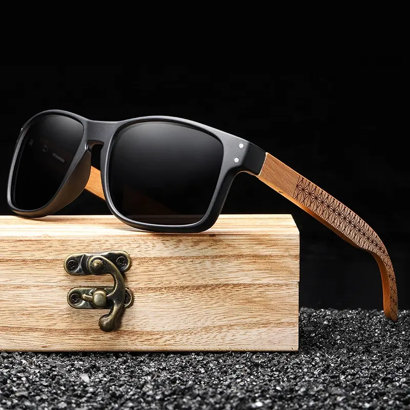Yvan China Man Fashion Skateboard Wood and Plastic Engraved Wooden Sunglasses Sun glasses