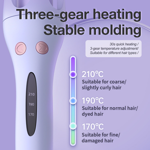 Fer à boucler automatique professionnel à rotation automatique avec écran LCD pour baguette de coiffage rotative, 3 températures, chauffe rapide - Product Image 3