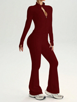 Классический женский комплект из 2 предметов: дышащая куртка на молнии с длинными рукавами и расклешенные брюки для йоги, фитнеса и тренировок, эффект второй кожи