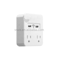 Wi-Fi Socket with 2 USB for Controlling Electronics and Monitoring Energy Usage with Home Automation App for phones