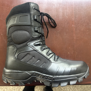 DSF153 8 inches to 9 inches <b>Men</b> Black Leather <b>High</b> Top Tactical <b>Boots</b> Waterproof Outdoor Duty <b>Boots</b> OEM ODM customization - Product Image 4