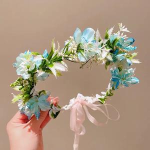 <span class=keywords><strong>Couronne</strong></span> de <span class=keywords><strong>fleurs</strong></span> artificielles multicolores, bandeau pour cheveux, accessoires de cheveux pour <span class=keywords><strong>mariage</strong></span> et fête, pour femmes et filles, décoration de cheveux de style bohème - Product Image 4