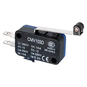 CNTD High Quality Miniature Snap Action Micro Switch Long Handle Type CMV105D 10A 250V SPDT Circuit 16A Max. Current 1A Max.