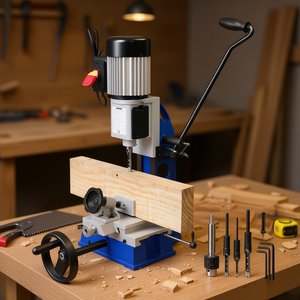 Máquina de mortajar Powermatic D0100HRSBAT 220V semiautomática para trabajar la madera con banco de trabajo móvil - Product Image 2