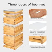 Ruche à abeilles durable 8 cadres, boîte à abeilles, maison à abeilles, 100% revêtement en cire d'abeille, kit de démarrage pour apiculture