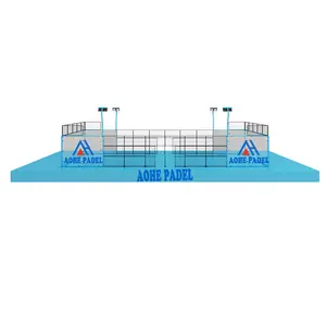 Paddel lapangan tenis dayung olahraga tenis hitam atau biru atau disesuaikan 20*10m tongkat ringan berbentuk C lapangan tenis Padel