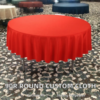 Nappe ronde personnalisée Haushead 90R en polyester tissé blanc, noir, ivoire pour banquet, fête, mariage, usage domestique et extérieur