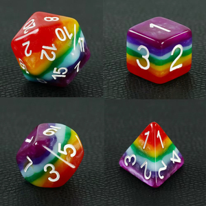 Juego de dados poliédricos DND personalizados, dados de arcoíris para mazmorras y dragones (<span class=keywords><strong>D</strong></span> & <span class=keywords><strong>D</strong></span>), dados de juego de rol - Product Image 3