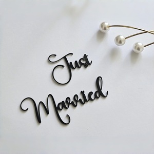 Decorazione per <span class=keywords><strong>Torta</strong></span> Nuziale in Acrilico, Ornamenti per <span class=keywords><strong>Torta</strong></span> 'Just Married', Topper per <span class=keywords><strong>Torta</strong></span> Nuziale - Product Image 3