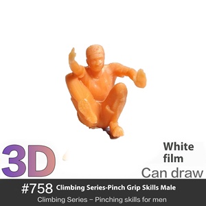 1/64 alpinista zaino in spalla all'aperto ornamento di paesaggio in miniatura 1:87 piccolo uomo che si arrampica - Product Image 5