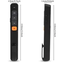 Présentateur sans fil 2,4 GHz de type clip, stylet PowerPoint avec batterie au lithium / piles AAA et récepteur USB/Type-C pour réunions et formations