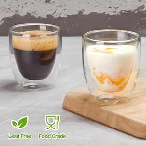 Set di Tazze da Espresso a Doppia Parete da 3 Once, Bicchieri Trasparenti per Caffè Espresso, Bicchierini Isolati a Doppia Parete - Product Image 3