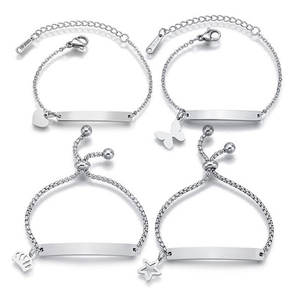 Waterproof Anti Tarnished 316L Stainless Steel Fashion <b>Bracelet</b> & Bangle 14K 18K Gold Plated <b>Adjustable</b> Blank <b>Bracelet</b> For Women - Product Image 1