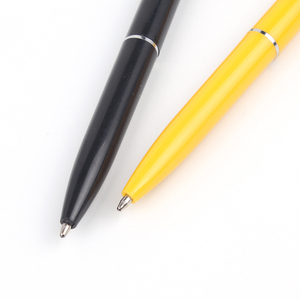 Stylo bille publicitaire de haute qualité, fin, en plastique/métal, avec impression personnalisée du logo, jaune/noir, pointe 0,7/1,0 mm, pour usage promotionnel - Product Image 4