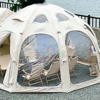 Tente gonflable légère, tente de camping en plein air imperméable et coupe-vent, tente gonflable à deux chambres, abri gonflable