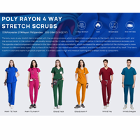 Vente en gros UK Entrepôt Expédition rapide Costumes de gommage OEM ODM Uniforme d'infirmière mondiale Uniforme médical Dames Pantalon de jogging Ensembles de gommage