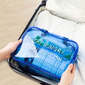 PVC <b>Makeup</b> <b>Bag</b> Custom Eco-friendly Waterproof <b>Transparent</b> Clear with Handle Convenient Shopping Cosmetic <b>Bag</b> - Product Image 4