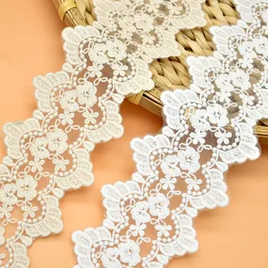 Pizzo decorativo tridimensionale in cotone di pizzo ricamato in nylon squisito di fascia alta