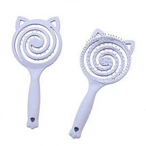 Cepillo de pelo con orejas de gato, diseño en espiral, ventilado, desenredante, masajeador, con cojín de aire, para niños y mujeres, antiestático, para cabello húmedo o seco, herramienta de peinado. - Product Image 3