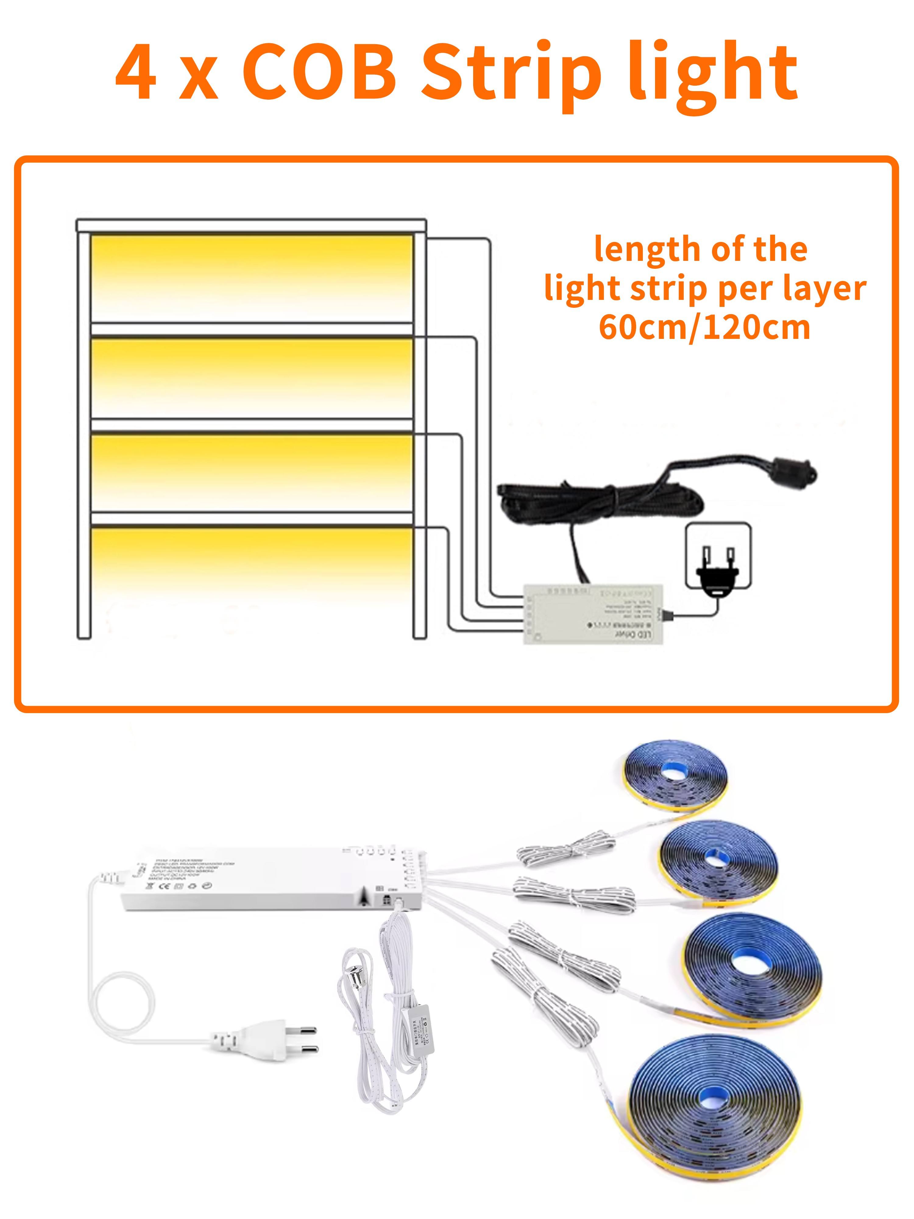 4 bandes lumineuses COB.