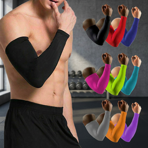 Manchons de compression athlétiques pour hommes en Spandex/Polyester, longueur intégrale, haute élasticité, anti-transpiration, respirants, protection UV - Product Image 5