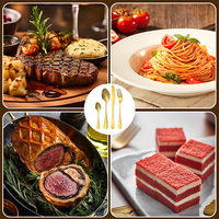 Ensemble de couverts en acier inoxydable Western 1010, 24 pièces, couteau et fourchette à steak, vaisselle avec boîte cadeau