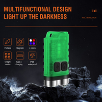 Lampe torche LED Boruit V3 haute puissance, mini, portable, étanche, rechargeable, multifonction, lampe torche porte-clés