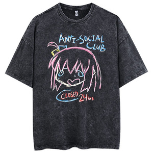 <span class=keywords><strong>T</strong></span>-<span class=keywords><strong>Shirt</strong></span> da Uomo con Stampa di <span class=keywords><strong>Band</strong></span> <span class=keywords><strong>Musicali</strong></span> e Anime Bocchi Club, Taglie Oversize - Product Image 1