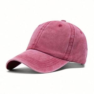Wholesale Solid Color Unstructured <b>Plain</b> Distressed <b>Baseball</b> <b>Cap</b> Custom - Product Image 2
