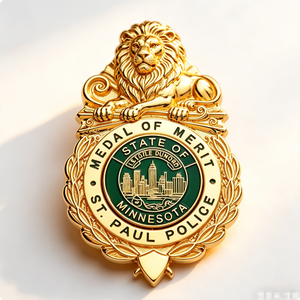 Médaille commémorative personnalisée en alliage de 5 mm, plaquée or, émail dur, avec crête de lion, gravure et impression, pour la Fête Nationale - Product Image 1