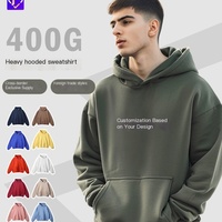 Sweat-shirt à capuche en coton épais 400G pour homme avec logo personnalisé, style streetwear, chaud et épais pour l'hiver, vente en gros