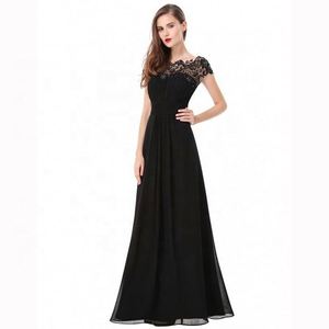 Elegante Abito Lungo Estivo in Chiffon <span class=keywords><strong>e</strong></span> Pizzo per <span class=keywords><strong>Damigelle</strong></span> <span class=keywords><strong>e</strong></span> Cerimonie Nuziali - Product Image 2