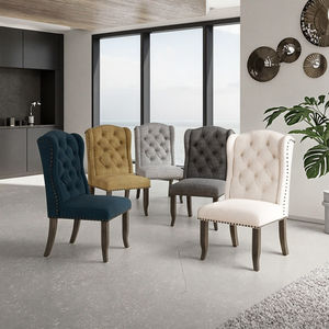 Ensemble de chaises de salle à manger de style européen contemporain minimal Chaises de restaurant et d'hôtel en tissu moderne personnalisables - Product Image 4