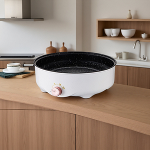 Parrilla <span class=keywords><strong>Eléctrica</strong></span> Doméstica Transfronteriza con Revestimiento Antiadherente, Sin Humo, Fácil de Limpiar, 3 Ajustes de Temperatura, Calentamiento de Círculo Completo, 3 Colores - Product Image 1