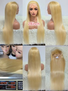 Letsfly Vente en gros Perruque frontale en dentelle 13x4 blonde 613, 30 pouces, lisse/ondulée/de type Deep Wave, densité 200%, cheveux bruts 100% naturels - Product Image 2