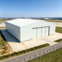 Hangar d'avion préfabriqué à grande portée en structure métallique, assemblage rapide, protection incendie, construction durable, résistant à l'usure