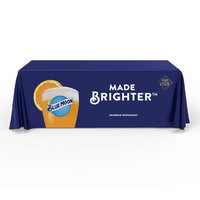 Nappe de table réutilisable, impression personnalisée par sublimation CMYK, nappe ajustée pour la promotion commerciale lors des salons professionnels
