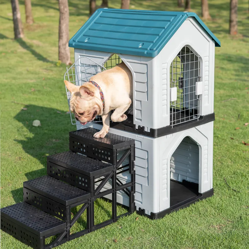 Rotomolded klima katlanır taşınabilir plastik kulübesi köpek kulübesi büyük açık kapak veya çatı ile
