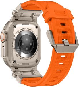 สายนาฬิกายางซิลิโคนสำหรับ <span class=keywords><strong>Apple</strong></span> <span class=keywords><strong>Watch</strong></span> ultra 2/49มม. สำหรับผู้ชาย10/46มม. 9/8/7 45มม. <span class=keywords><strong>SE2</strong></span>/SE 6/5/4 44มม. ดีไซน์ใหม่ - Product Image 3