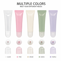 Tubes de gloss à lèvres en plastique rose 15 ml, flacons compressibles vides avec bouchon à vis pour emballage cosmétique