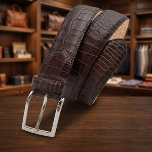 Ceinture en cuir de vache véritable faite à la main, largeur 38 cm, boucle à ardillon en acier, style vintage, écologique et durable, pour homme, BS INTERNATIONAL NA168 - Product Image 1