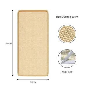Alfombra rascadora para gatos de sisal natural, para el suelo y la pared, protectora de alfombras y sofás. - Product Image 6