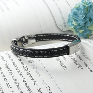 yunnique Titanium Steel Animal Clasp Bracelet Black Round Fashion Jewelry for Men and Women - Product Image 3