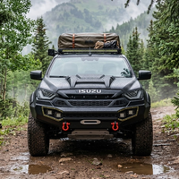 Pare-chocs avant tout-terrain spécifique au véhicule pour Isuzu DMAX 2021, en acier carbone noir, avec insert en maille et crochets de remorquage